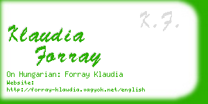 klaudia forray business card
